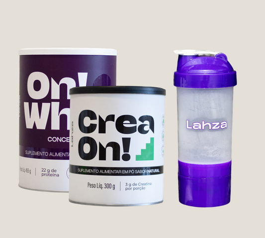 Combo CreaON! + On!Whey Concentrado + Coqueteleira