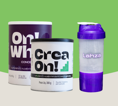Combo CreaON! + On!Whey Concentrado + Coqueteleira